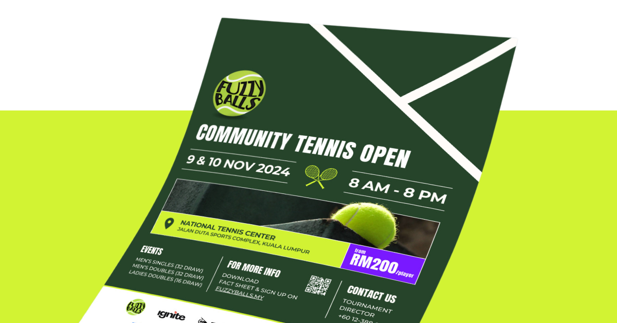 Fuzzy Balls Community Tennis Open Poster